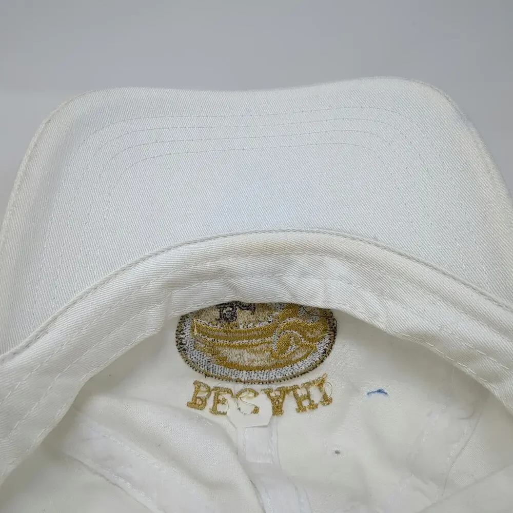 Headwear USA Baseball Cap White One Size BC Becahi Hawk Logo Slideback Strap Hat